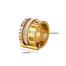 Charger l&#39;image dans la galerie, 1pc Retro Stainless Steel Faux Diamond Three-rings Set For Men