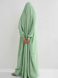 Solid Maxi Abaya Kaftan Long Sleeve Simple Abaya