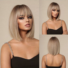 Cargar imagen en el visor de la galería, Long Straight Blonde Wigs Synthetic Wigs With Bangs Women&#39;s Wigs