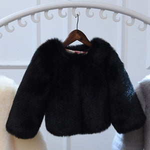 Kids Fox Fur Thickened Warm Velvet Western Style Coat