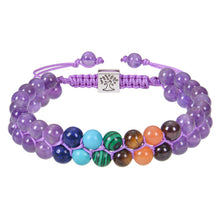 Charger l&#39;image dans la galerie, Fashion Jewelry 6mm 7 Chakra Stone Bead Yoga Meditation Bracelet Healing Crystal Double Layer Natural Gemstone Beaded Anxiety Bracelets For Women