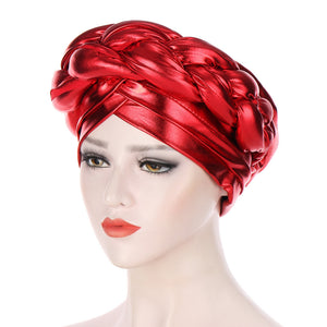 Bright Silk Coarse Twist Turban Hat