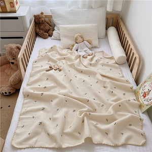 Cartoon Embroidery Baby Blanket Organic Nap Cover