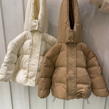 Load image into Gallery viewer, Solid Color Warm Down Cotton Jacket Short Baby Hooded Coat