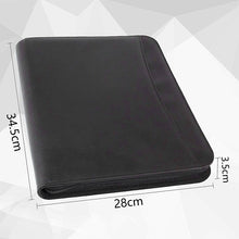 Cargar imagen en el visor de la galería, Vegan Leather Folder Zippered Closure Portfolio For Business