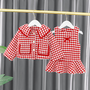 Western Style Woolen Suit Autumn And Winter Children Thickened Woolen Coat Girls