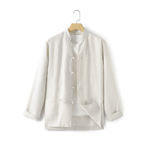 Samo Zaen Linen Shirt Chinese-style Loose Men