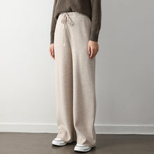 Charger l'image dans la galerie, Stretch Elastic Waistband Lace-up Straight Wide-leg Pants