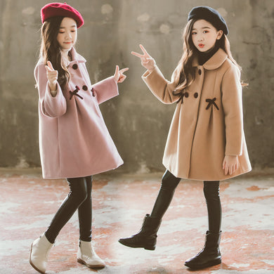 Mid-length princess western style woolen coat