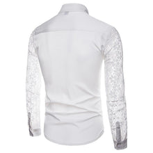 Load image into Gallery viewer, Samo Zaen Arm lace solid color shirt for men