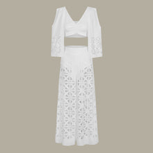 Charger l'image dans la galerie, Solid Color Cutout Midriff Outfit Deep V-neck Sleeveless Split Two-piece Set trouser
