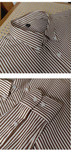 Charger l&#39;image dans la galerie, Slim Fitting Coffee Striped Shirt For FAshion for Men