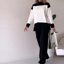 Load image into Gallery viewer, Fashion Color Matching Top Loose All-match Wide Leg Pants Suit Women