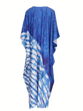 Charger l&#39;image dans la galerie, Striped Batwing Sleeve Kaftan, Loose V-Neck Kaftan Abbaya