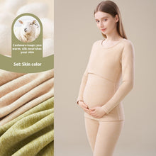 Cargar imagen en el visor de la galería, Cashmere Silk Edging Pregnant Women Warm Suit