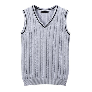 V-neck Vest Twisted Pullover Sweater Men's Vest