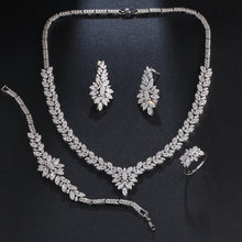 Cargar imagen en el visor de la galería, Zircon Bridal Tassel Jewelry Earring Set