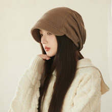 Charger l&#39;image dans la galerie, Japanese Style Beanie Hat Small Face Sleeve Cap Big Head Circumference Pile Style