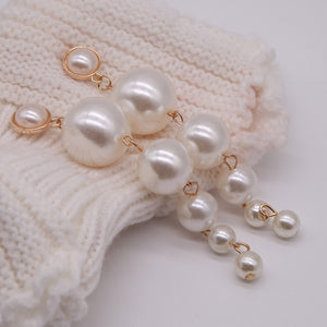 New Fashion Personality Simple Elegant Pearl Long Earring Style Large Imitation Pearl Pendant Earring