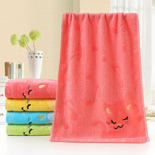 Cargar imagen en el visor de la galería, Bamboo Fiber Children&#39;s Jacquard Embroidery Notes Small Towel