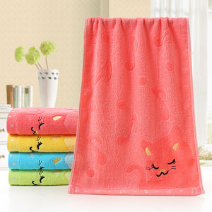 Bamboo Fiber Children's Jacquard Embroidery Notes Small Towel