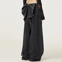 Cargar imagen en el visor de la galería, Niche Designer Jeans Butt Bow Decoration Slimming Straight Pants