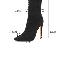 Charger l&#39;image dans la galerie, Heels Green Rose Red High Tube  Boots