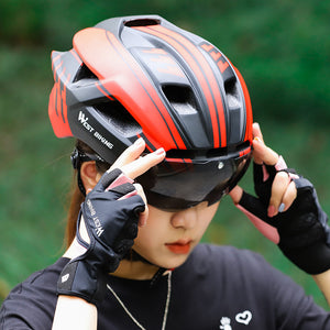 Cycling Helmet Integrated With Goggles Helmet Mountain Road bicycle Helmet Equipment