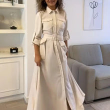Load image into Gallery viewer, New Waist Belt Waist Slimming Dress Women