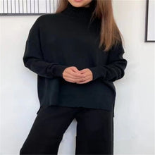 Charger l&#39;image dans la galerie, 2 Pieces Women Sets Knitted Tracksuit Turtleneck Sweater