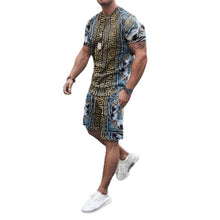 Charger l&#39;image dans la galerie, Samo Zaen Printed Casual Sports Loose T-shirt Shorts Suit Men