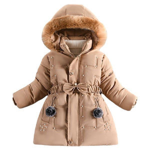 Fashion Velvet Padded Thickened Coat Western Style Medium And Large Children