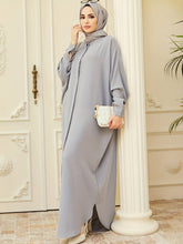 Charger l&#39;image dans la galerie, Solid Bat wing Sleeve Abbaya, Elegant Loose Maxi Kaftan