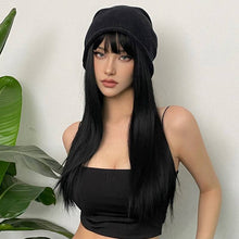 Charger l&#39;image dans la galerie, Long Straight Blonde Wigs With Bangs Synthetic Rose Net Hair Wigs