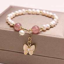 Load image into Gallery viewer, Freshwater Pearl Strawberry Quartz Bracelet Bracelet Female Opal Butterfly Bracelet