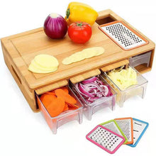 Laden Sie das Bild in den Galerie-Viewer, Bamboo Multi-functional Vegetable Cutting Board Cutting Board With Storage Box