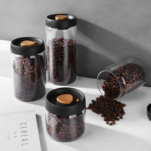 Charger l&#39;image dans la galerie, Vacuum Sealed Jug Set Black Coffee Beans Glass Airtight Canister Kitchen Food Grains Candy Keep Good Storage Jar Set Kitchen Gadgets