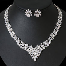 Load image into Gallery viewer, Bride Zircon Jewelry Necklace Earring Set for Occassions