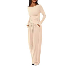 Cargar imagen en el visor de la galería, Casual Suit Asymmetric Long-sleeved T-shirt Wide-leg Pants Sportswear