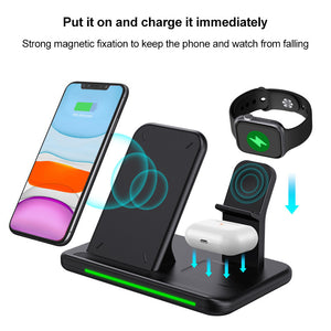 15W Four-in-one Wireless Charger 12 Mobile Charger Watch Three-in-one