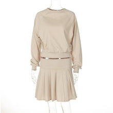 Cargar imagen en el visor de la galería, Long Sleeve Sweater Pleated Skirt Two-piece Suit