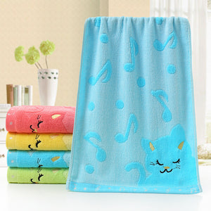 Bamboo Fiber Children's Jacquard Embroidery Notes Small Towel