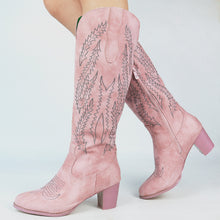 Cargar imagen en el visor de la galería, High-heeled Ethnic Embroidery 35-43 High-top Women&#39;s Boots