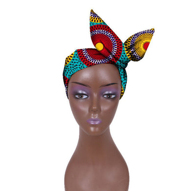 African Women Wax Cloth Cotton Turban