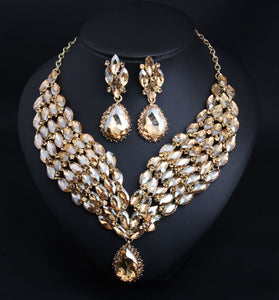 Crystal African Necklace Earring Set for Occasions