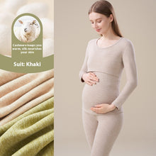 Cargar imagen en el visor de la galería, Cashmere Silk Edging Pregnant Women Warm Suit