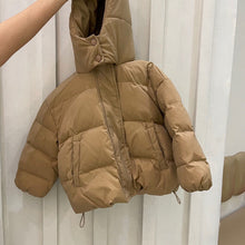 Load image into Gallery viewer, Solid Color Warm Down Cotton Jacket Short Baby Hooded Coat