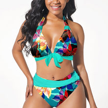 Load image into Gallery viewer, Women&#39;s Colorful Printed Plus Size Bikini Swimming Suit