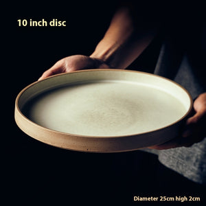 Simple Retro Western Style Round Steak Ceramic Plate