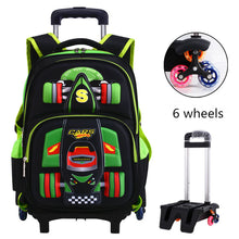 Cargar imagen en el visor de la galería, Three Dimensional Car Boys Primary School Trolley  Back to School kids bag